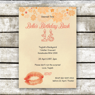 Our Lips Are Sealed: Peach Passion Surprise Party Invitation
