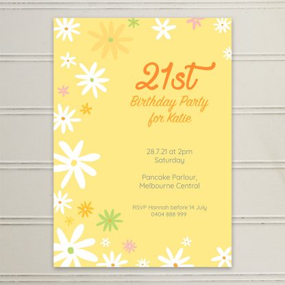 thumbnail for Flower Power Daisies birthday invitation