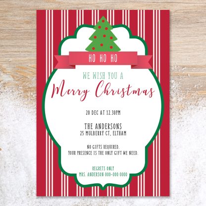 thumbnail for red and green christmas invitation